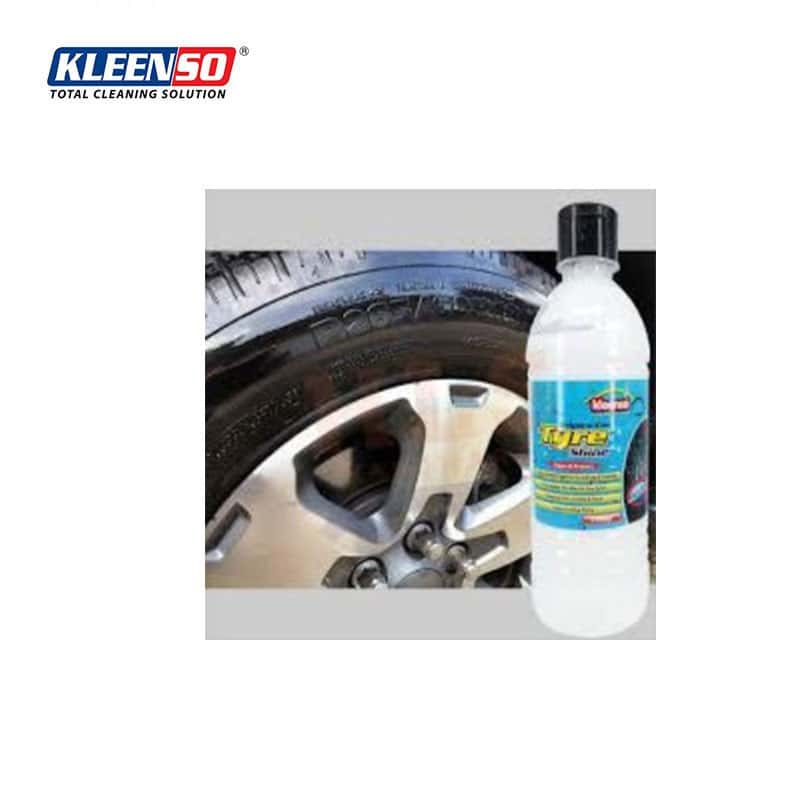 KLEENSO Tyre Shine (W48) Econ Pack 500G 3 kleenso A bottle of kleenen tire cleaner with a bottle of water next to it.