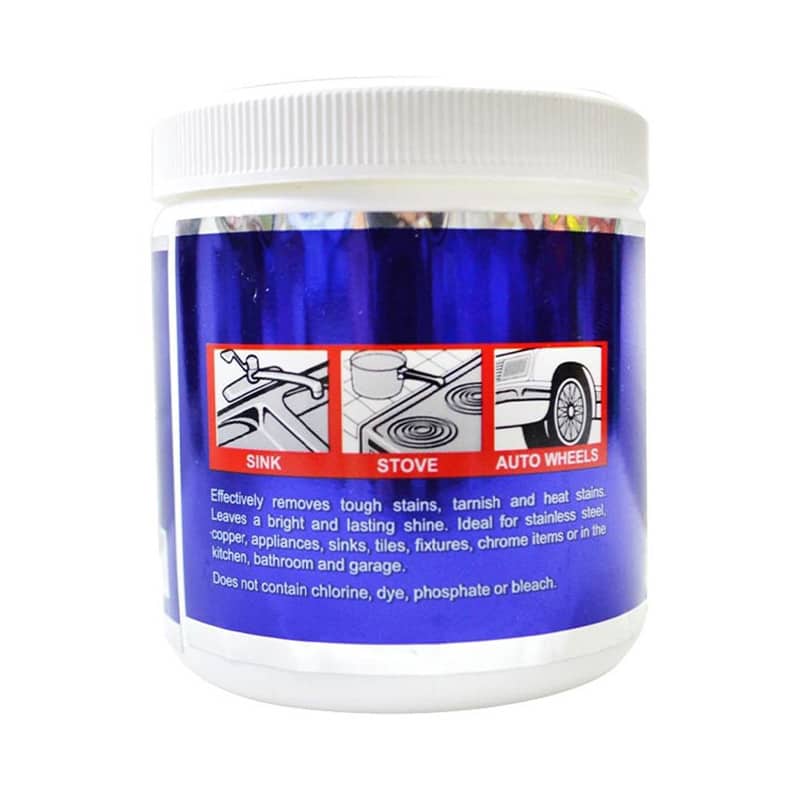 Kleenso Stainless Steel Brightening Cleaner 200g 3 kleenso A jar with instructions on how to use the product.