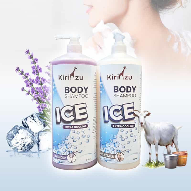 Kirinzu Ice Extra Cooling Body Shampoo 2 Litre Lavender / Goat Milk 1 kleenso Kirinzu Ice Extra Cooling Body Shampoo 2 Litre Lavender / Goat Milk ice body wash.