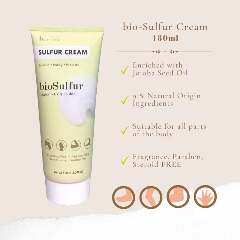 Kirinzu Sulfur Cream 180ml Soothes Purifies Protects for Eczema 2 kleenso Sulfur bio-silver cream 150ml.