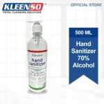 kleenso A bottle of hand sanitizer with alcohol.