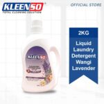 kleenso A bottle of liquid laundry detergent with lavender on it.