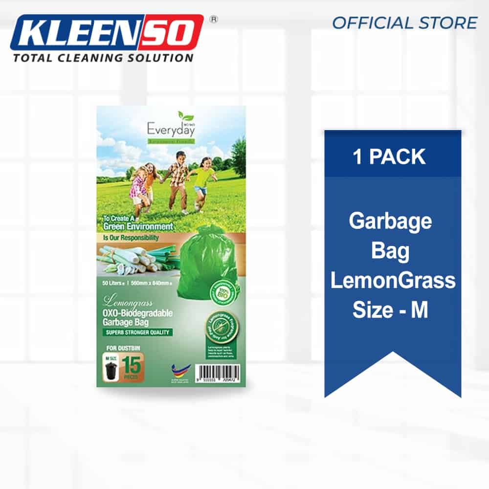 Everday M15 Lavender/Lemongrass Oxo-Biodegradable Garbage Bag M size - Lavender/Lemongrass 2 kleenso Everyday M15 Lavender/Lemongrass garbage bag size m.