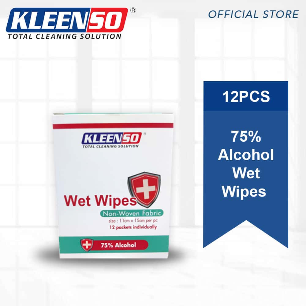 Kleenso 75% Alcohol Wet Wipes 12Pcs 1 kleenso Kleenso 75% Alcohol Wet Wipes 12Pcs.