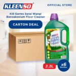 kleenso A box with a bottle of [Carton Deal] Kleenso 2.2L Lavender Kill Germs with Benzakonium Floor Cleaner – 2.2L (Litre) (6 x 2.2L) wrangler floor cleaner.