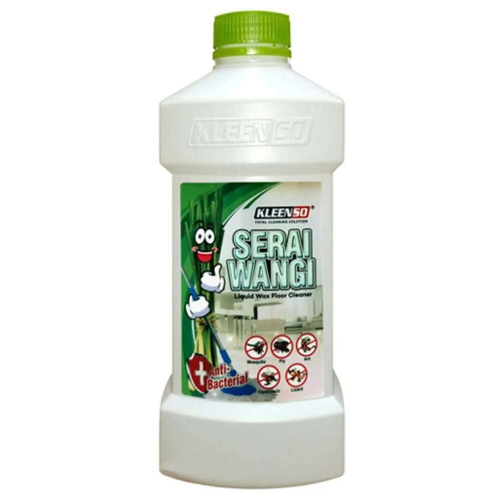 KLEENSO Serai Wangi Liquid Wax Floor Cleaner (1L) 7 kleenso A bottle of cleaner with a cartoon character on it.