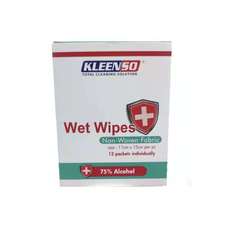 Kleenso 75% Alcohol Wet Wipes 12Pcs 2 kleenso Wet wipes from kleenso.