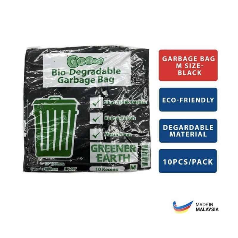 Kleenso Ordinary Bio-D Garbage Bag M/L Size - Black 3 kleenso A black garbage bag with a label on it.