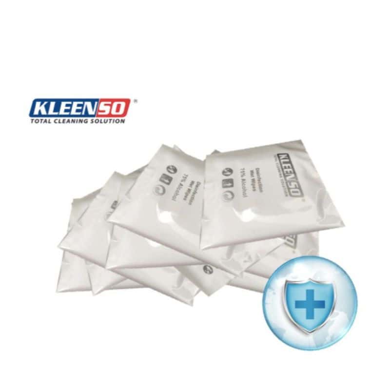 Kleenso 75% Alcohol Wet Wipes 12Pcs 3 kleenso Kleen 50 wipes on a white background.